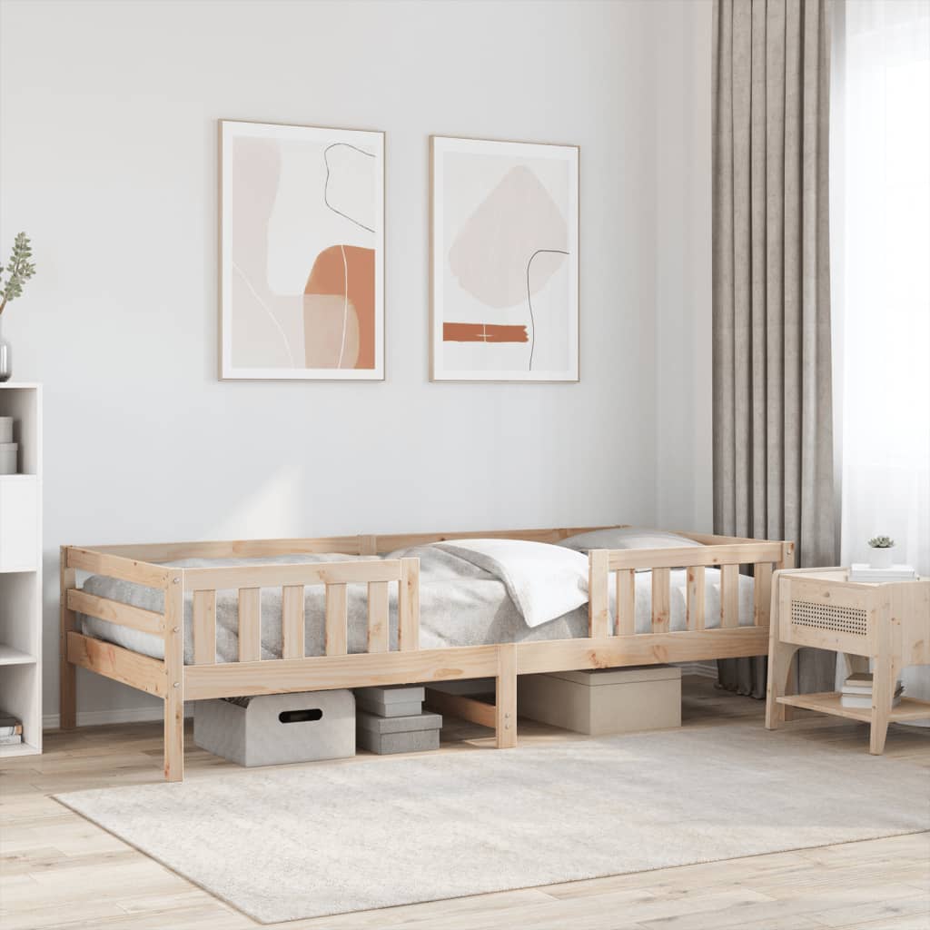 Estructura De Cama Sin Colchón Madera Maciza De Pino