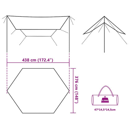 Lona De Camping Impermeable 438X376X212 Cm