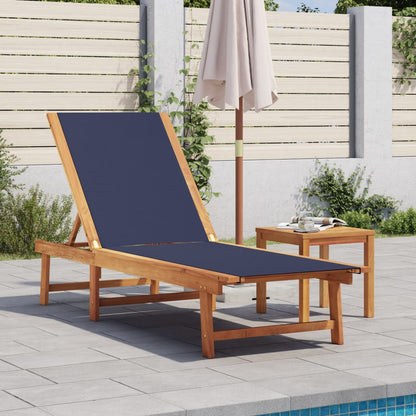Tumbona Con Mesa Madera Maciza De Acacia Y Textileno