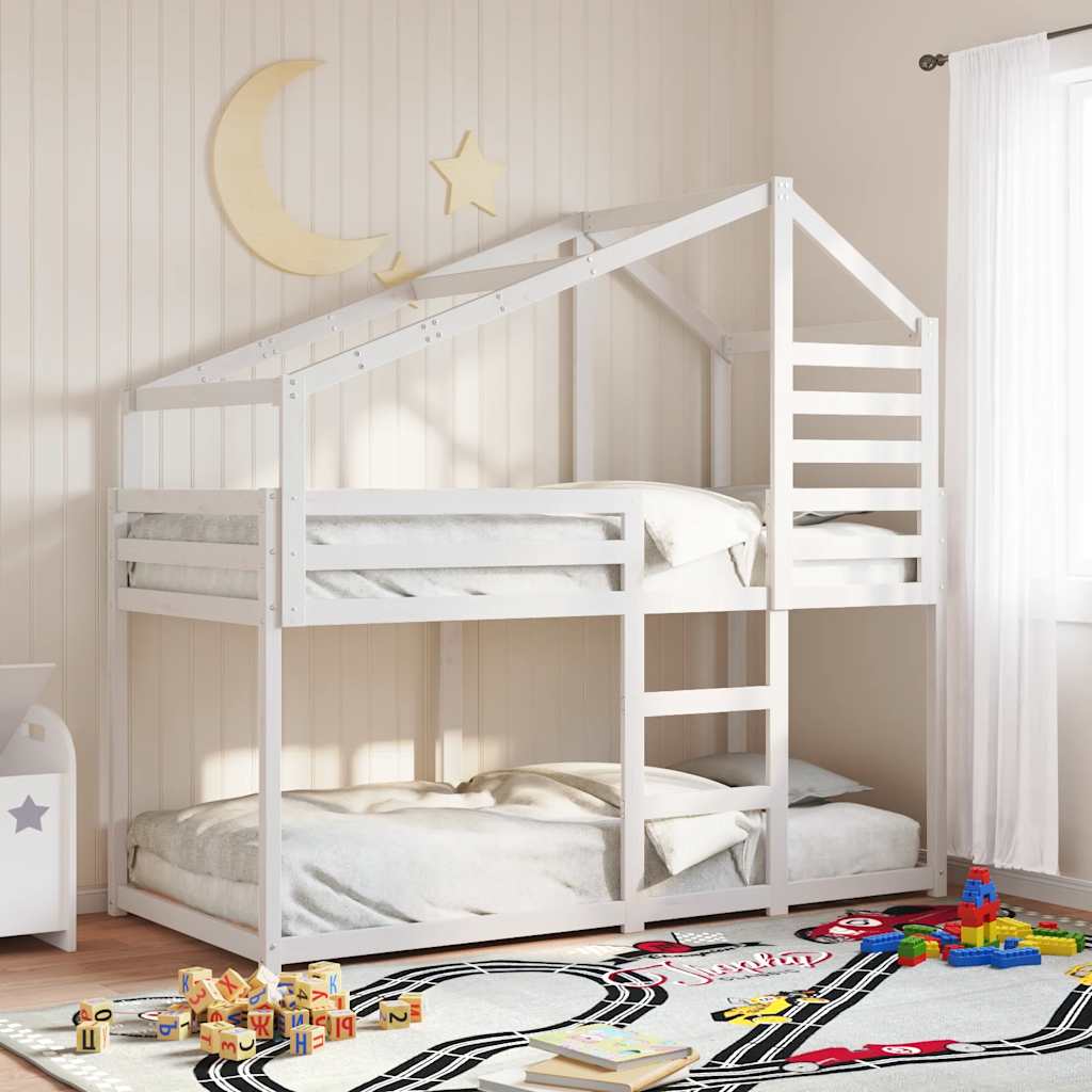 Cama Con Techo Madera Maciza Pino Marrón