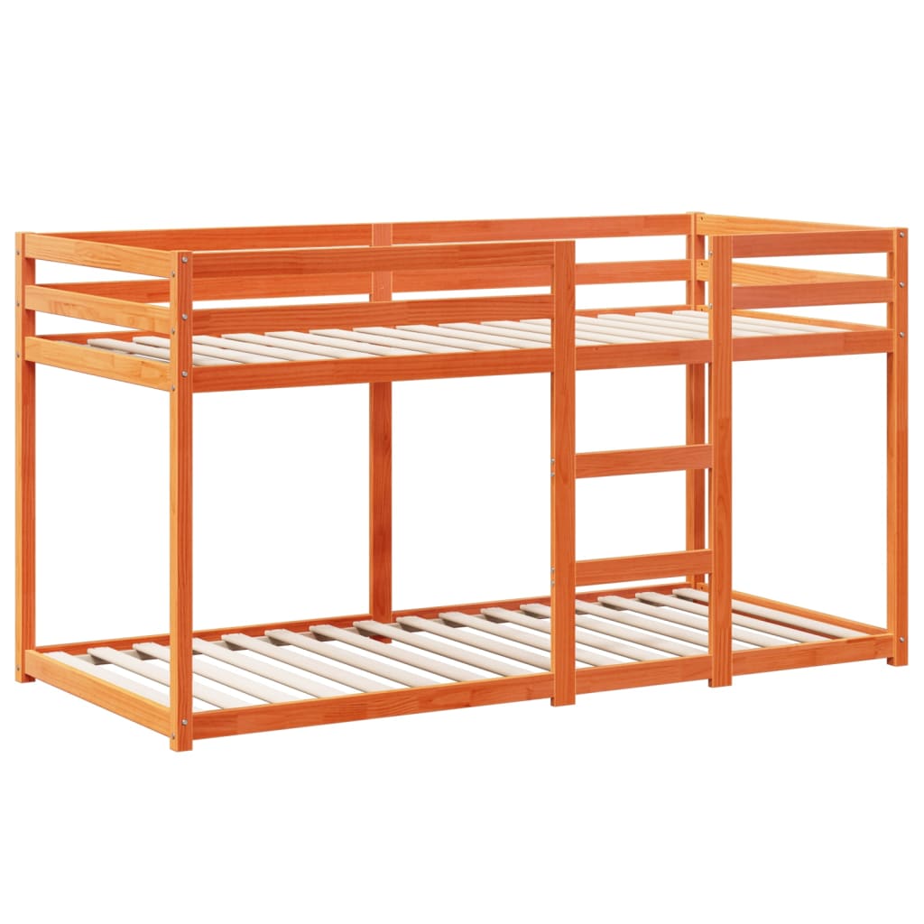 Cama Con Techo Madera Maciza Pino Marrón