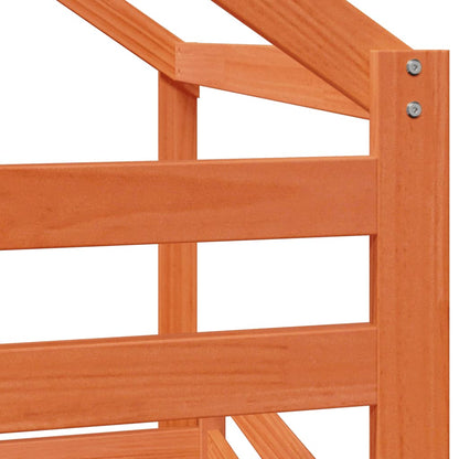 Cama Con Techo Madera Maciza Pino Marrón
