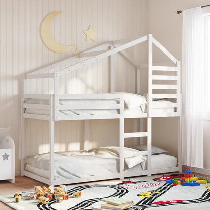 Cama Con Techo Madera Maciza Pino Marrón