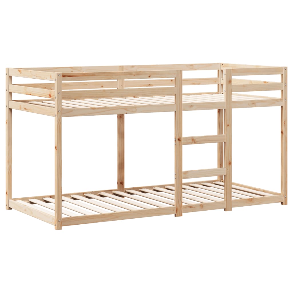 Cama Litera Con Techo Madera Maciza De Pino