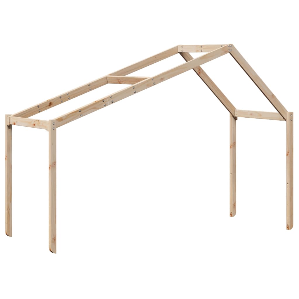 Cama Litera Con Techo Madera Maciza De Pino