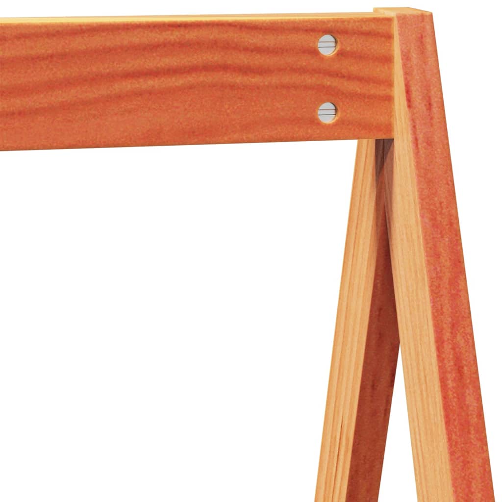 Cama Litera Con Techo Madera Maciza Pino Marrón