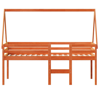 Cama Alta Con Techo Madera Maciza De Pino