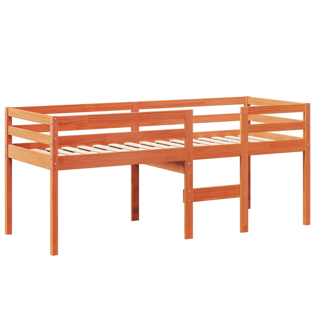 Cama Alta Con Techo Madera Maciza De Pino