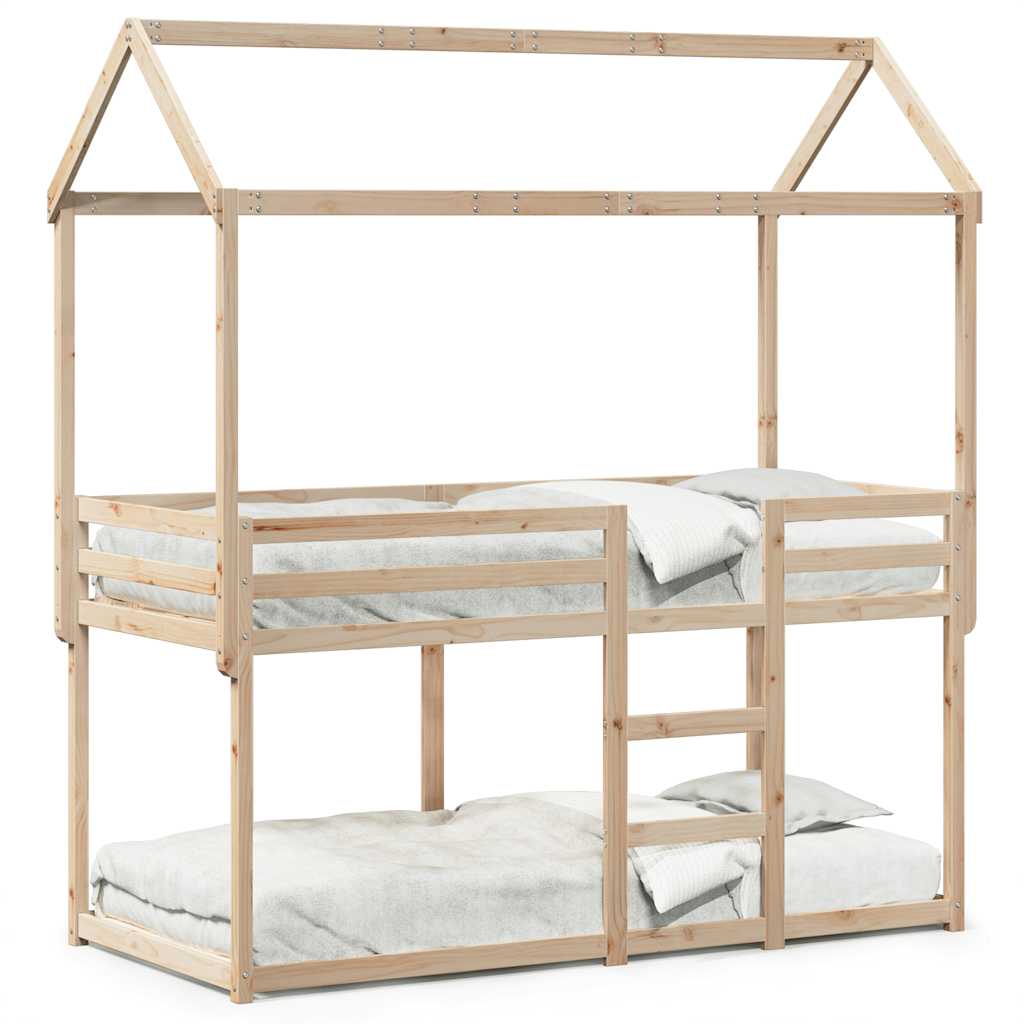 Cama Litera Sin Colchón Madera Maciza De Pino