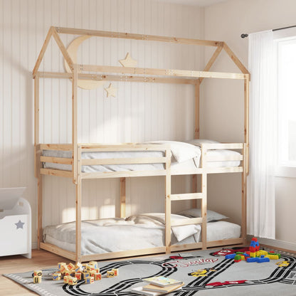 Cama Litera Sin Colchón Madera Maciza De Pino