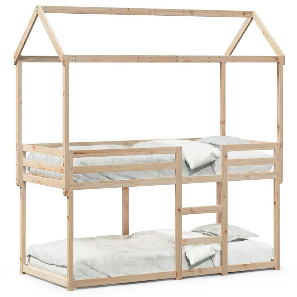 Cama Litera Sin Colchón Madera Maciza De Pino