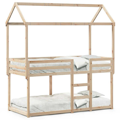 Cama Litera Sin Colchón Madera Maciza De Pino