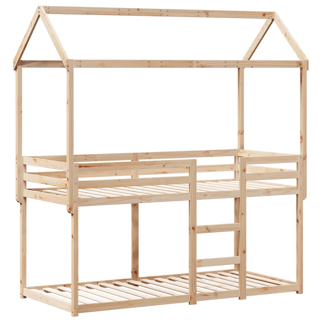 Cama Litera Sin Colchón Madera Maciza De Pino