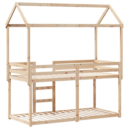 Cama Litera Sin Colchón Madera Maciza De Pino