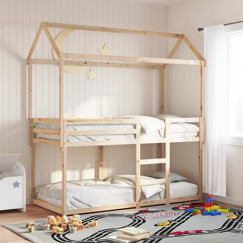 Cama Litera Sin Colchón Madera Maciza De Pino