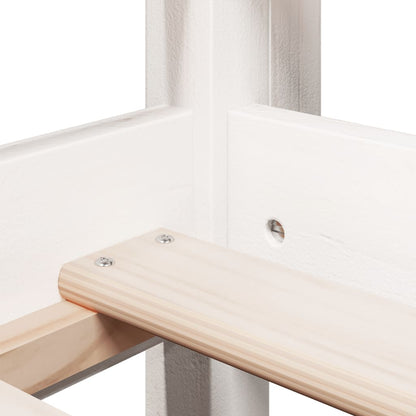 Cama Alta Con Techo Blanca Madera Maciza Pino Blanca