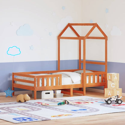 Estructura Cama Con Techo Madera Maciza Pino Marrón