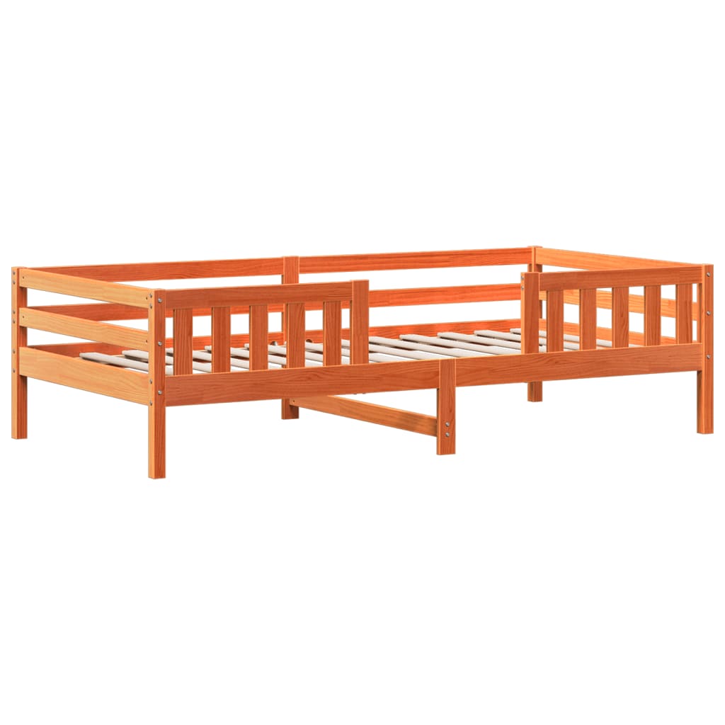 Estructura Cama Con Techo Madera Maciza Pino Marrón