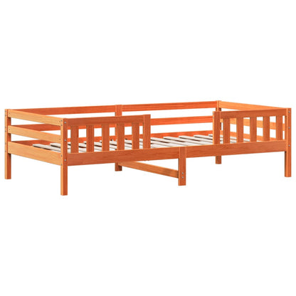 Estructura Cama Con Techo Madera Maciza Pino Marrón