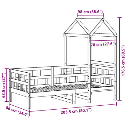 Sofá Cama Con Techo Madera Maciza Pino