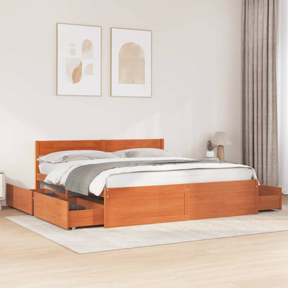 Cama Sin Colchón Madera Maciza De Pino