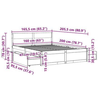 Cama Sin Colchón Madera Maciza De Pino