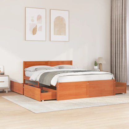 Cama Sin Colchón Madera Maciza De Pino