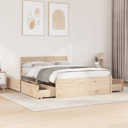 Cama Sin Colchón Madera Maciza De Pino