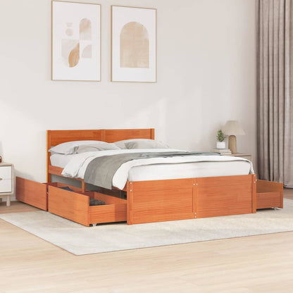 Cama Sin Colchón Madera Maciza De Pino