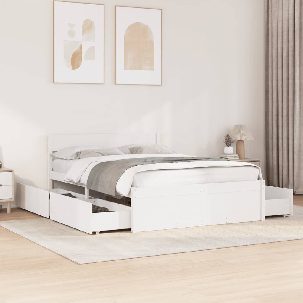 Cama Sin Colchón Madera Maciza De Pino
