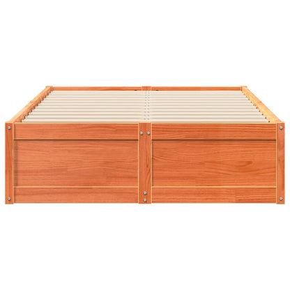 Estructura De Cama Sin Colchón Madera Maciza Marrón