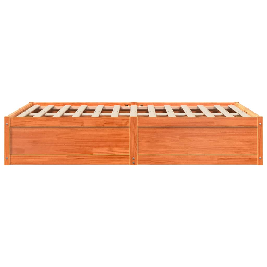 Estructura De Cama Sin Colchón Madera Maciza Marrón