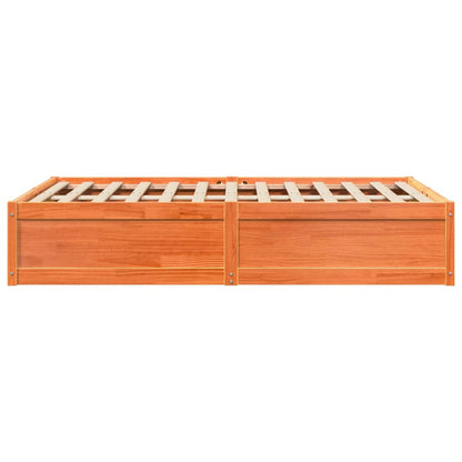 Estructura De Cama Sin Colchón Madera Maciza Marrón