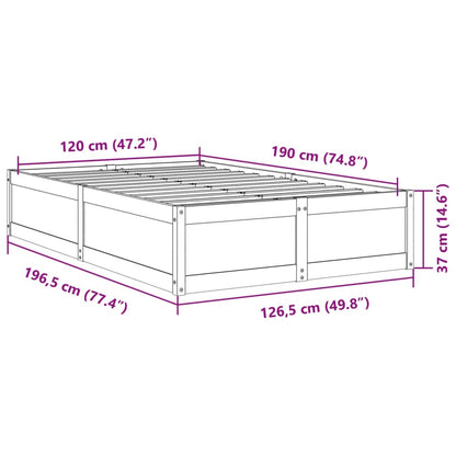 Estructura De Cama Sin Colchón Madera Maciza Marrón