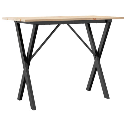 Mesa De Comedor Marco X Madera Maciza Pino Y Acero 100X50X75Cm