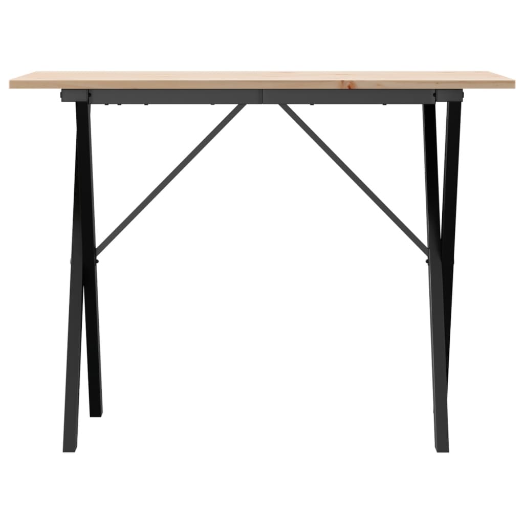 Mesa De Comedor Marco X Madera Maciza Pino Y Acero 100X50X75Cm