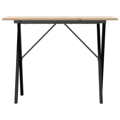 Mesa De Comedor Marco X Madera Maciza Pino Y Acero 100X50X75Cm