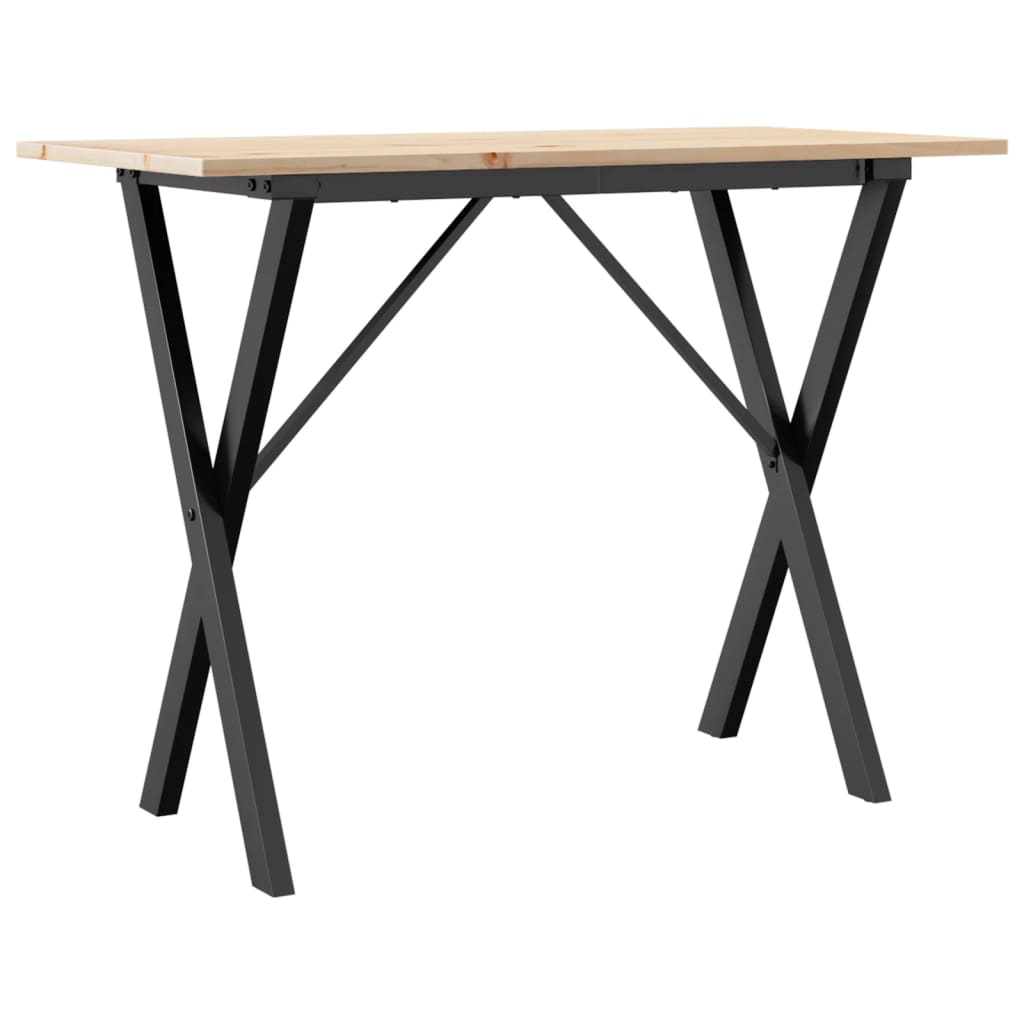 Mesa De Comedor Marco X Madera Maciza Pino Y Acero 100X50X75Cm