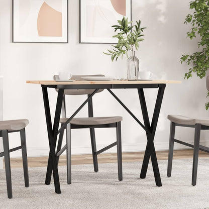 Mesa De Comedor Marco X Madera Maciza Pino Y Acero 100X50X75Cm