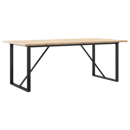 Mesa De Comedor Marco O Madera Maciza Pino Acero 200X100X75,5Cm