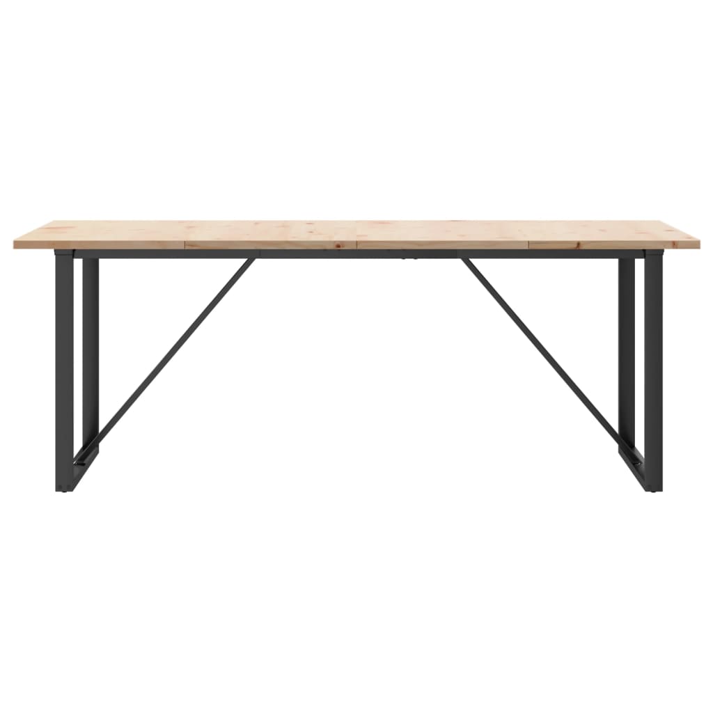Mesa De Comedor Marco O Madera Maciza Pino Acero 200X100X75,5Cm