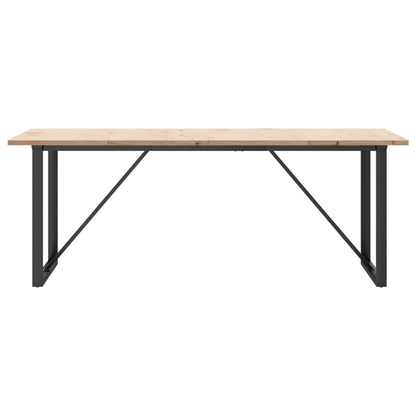 Mesa De Comedor Marco O Madera Maciza Pino Acero 200X100X75,5Cm