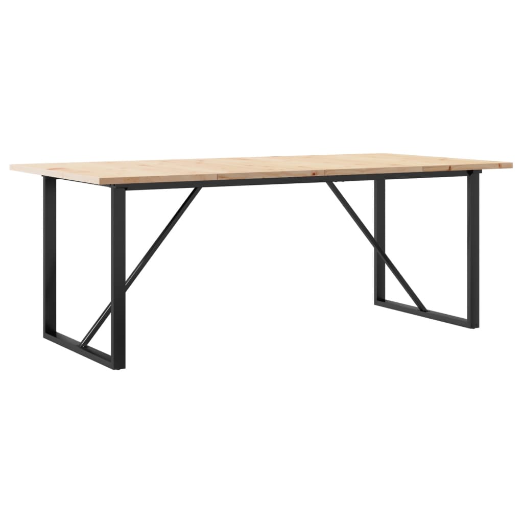 Mesa De Comedor Marco O Madera Maciza Pino Acero 200X100X75,5Cm