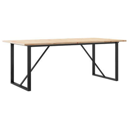 Mesa De Comedor Marco O Madera Maciza Pino Acero 200X100X75,5Cm