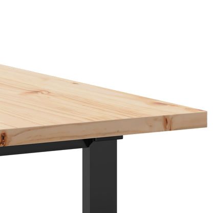 Mesa De Comedor Marco O Madera Maciza Pino Acero 200X100X75,5Cm