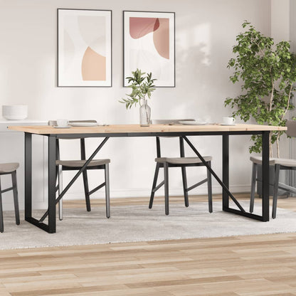 Mesa De Comedor Marco O Madera Maciza Pino Acero 200X100X75,5Cm