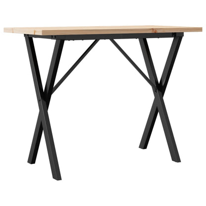 Mesa De Comedor Marco X Madera Maciza Pino Acero 100X50X75,5 Cm