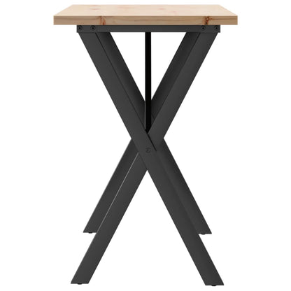 Mesa De Comedor Marco X Madera Maciza Pino Acero 100X50X75,5 Cm