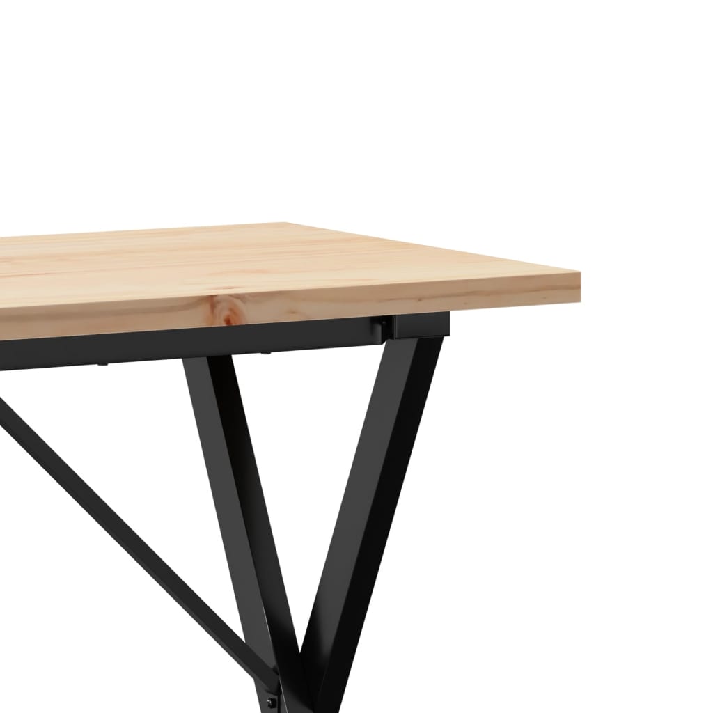 Mesa De Comedor Marco X Madera Maciza Pino Acero 100X50X75,5 Cm