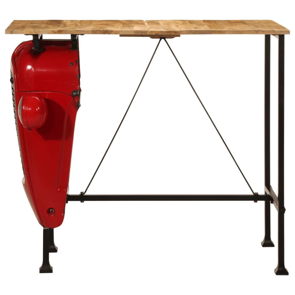Set De Mesa Y Taburetes De Bar 7 Piezas Madera Maciza De Mango
